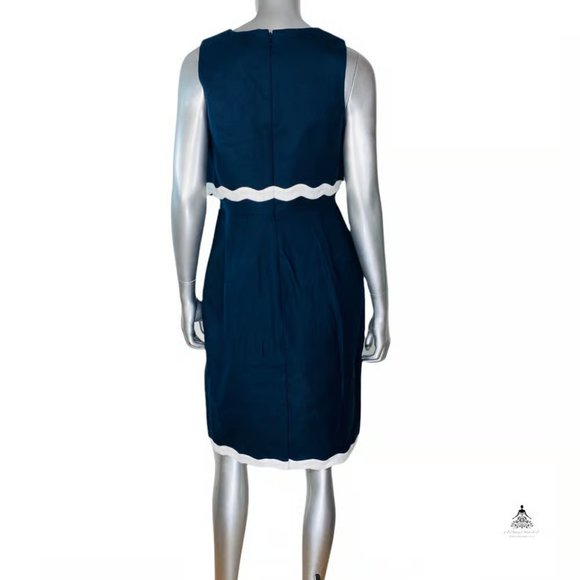 👗EUC J. Crew Going Places Navy Sleeveless Sheath Dress (size 8) 💫 - Picture 3 of 7